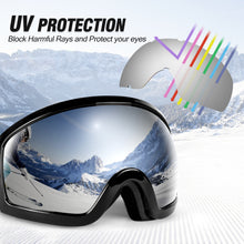 Load image into Gallery viewer, Grey OTG Ski Goggles Double Lens Anti-fog Winter Windproof UV400 Eyewear for Adult