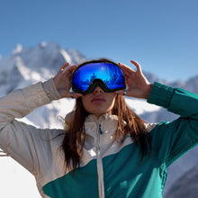 Load image into Gallery viewer, Blue OTG Ski Goggles Double Lens Anti-fog Winter Windproof UV400 Eyewear for Adult