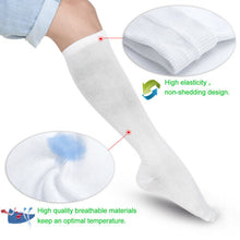 Load image into Gallery viewer, 4pairs White L XL Compression Socks Running Sports Graduated Travel Women Men