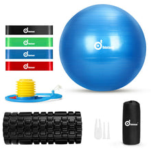 Load image into Gallery viewer, Sports Yoga Ball Foam Roller Resistance Bands Loop Kit Fitness Muscle Training