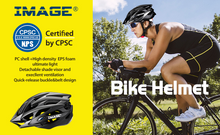 Load image into Gallery viewer, IMAGE Cycling Helmet for Road Racing, Adjustable Lightweight Breathable CPSC  Mountain Bicycle Helmet with 1 Detachable Visor 2 Inner Linings for Adult Youth Children Riding Matte Black