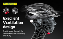 Load image into Gallery viewer, IMAGE Cycling Helmet for Road Racing, Adjustable Lightweight Breathable CPSC  Mountain Bicycle Helmet with 1 Detachable Visor 2 Inner Linings for Adult Youth Children Riding Matte Black