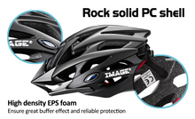 Load image into Gallery viewer, IMAGE Cycling Helmet for Road Racing, Adjustable Lightweight Breathable CPSC  Mountain Bicycle Helmet with 1 Detachable Visor 2 Inner Linings for Adult Youth Children Riding Matte Black