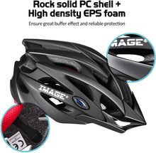 Load image into Gallery viewer, IMAGE Cycling Helmet for Road Racing, Adjustable Lightweight Breathable CPSC  Mountain Bicycle Helmet with 1 Detachable Visor 2 Inner Linings for Adult Youth Children Riding Matte Black