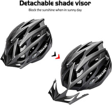 Load image into Gallery viewer, IMAGE Cycling Helmet for Road Racing, Adjustable Lightweight Breathable CPSC  Mountain Bicycle Helmet with 1 Detachable Visor 2 Inner Linings for Adult Youth Children Riding Matte Black