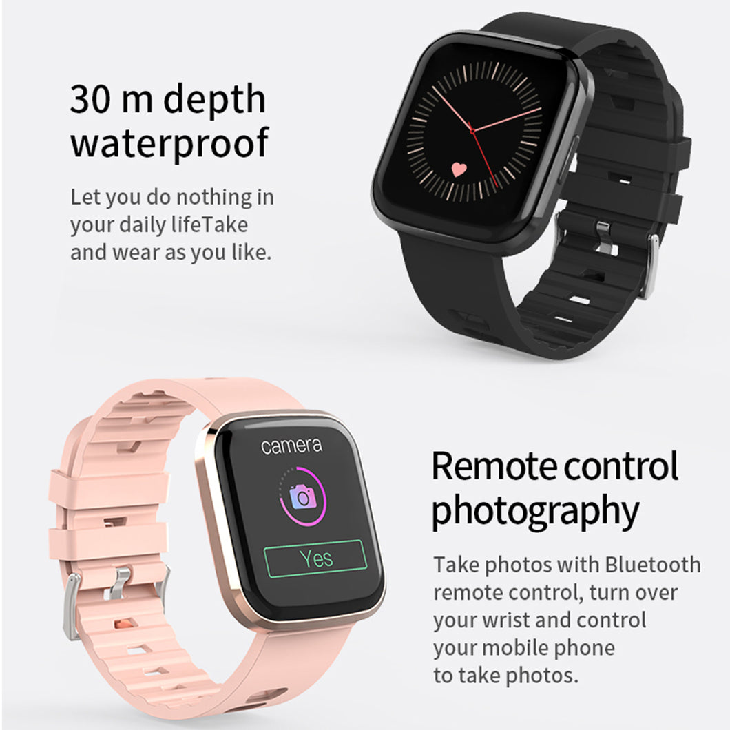 Black Waterproof Bluetooth Smart Watch Phone Mate Heart Rate Tracker For iOS Android