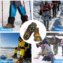 Load image into Gallery viewer, Ice Snow Grips Anti Slip On Over Shoe Boot Studs Crampons Cleats Spikes Grippers