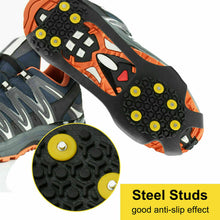 Load image into Gallery viewer, Ice Snow Grips Anti Slip On Over Shoe Boot Studs Crampons Cleats Spikes Grippers