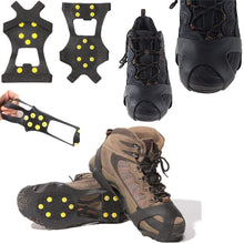 Load image into Gallery viewer, Ice Snow Grips Anti Slip On Over Shoe Boot Studs Crampons Cleats Spikes Grippers