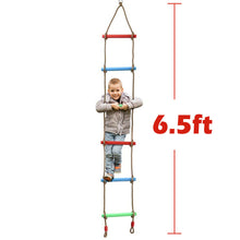 Load image into Gallery viewer, 6 Rungs Swing Climbing Rope Ladder Hang for Kids Children Playground Exercise