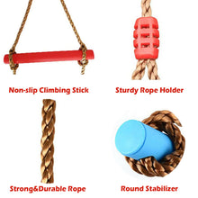 Load image into Gallery viewer, 6 Rungs Swing Climbing Rope Ladder Hang for Kids Children Playground Exercise