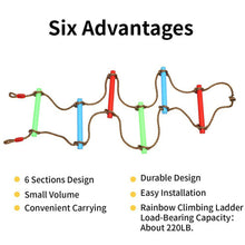 Load image into Gallery viewer, 6 Rungs Swing Climbing Rope Ladder Hang for Kids Children Playground Exercise