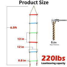 Load image into Gallery viewer, 6 Rungs Swing Climbing Rope Ladder Hang for Kids Children Playground Exercise