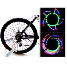 Load image into Gallery viewer, Colorful Rainbow 32 LED Wheel Signal Lights for Cycling Bikes Bicycles Outdoor