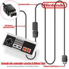 Load image into Gallery viewer, for Nintendo NES Mini Classic Edition Game Controller+2 PCS 10Ft Extension Cable