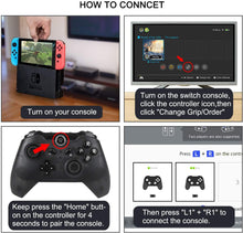 Load image into Gallery viewer, Black Wireless Controller for Nintendo Switch, Bluetooth Pro Controller Compatible with Nintendo Switch Support Gyro Axis Function & Double Vibration