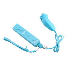 Load image into Gallery viewer, Built-in Motion Plus Remote+Nunchuck Controller For Wii+Case+Wrist Strap Bule