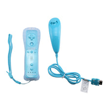Load image into Gallery viewer, Built-in Motion Plus Remote+Nunchuck Controller For Wii+Case+Wrist Strap Bule