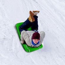 Load image into Gallery viewer, Winter durable Plastic snow Sled in boat shape Snow Sledge for child and adult Outdoor Pulling Snow board Snow Seats 65*36*10.8CM/25.6*14.2*4.3 inch green color