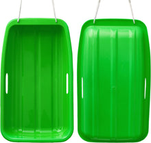 Load image into Gallery viewer, Winter durable Plastic snow Sled in boat shape Snow Sledge for child and adult Outdoor Pulling Snow board Snow Seats 65*36*10.8CM/25.6*14.2*4.3 inch green color