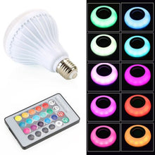 Load image into Gallery viewer, AGPtek 1 PCS 12W E27 LED RGB Bulb Light Music Playing Lamp with Wireless Bluetooth Speaker