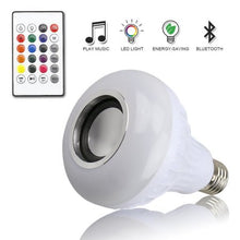 Load image into Gallery viewer, AGPtek 1 PCS 12W E27 LED RGB Bulb Light Music Playing Lamp with Wireless Bluetooth Speaker