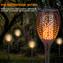 Load image into Gallery viewer, 2pcs Solar torches Lights, Landscape Lighting Waterproof LED Flickering Dancing Flames , solar powered for Outdoor Decorations Garden Patio Backyard Pathway Dusk to Dawn Auto On/Off