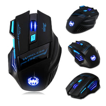 Load image into Gallery viewer, 7 Buttons LED Optical Wireless Gaming Mouse For Win7/8 ME XP, 2400 DPI /1600 DPI /1000 DPI /600 DPI