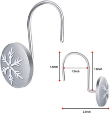 Load image into Gallery viewer, 12pcs Christmas Snowflake Anti-Rust Round Shower Curtain Hooks for Home Decor