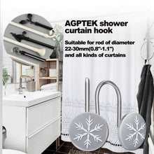 Load image into Gallery viewer, 12pcs Christmas Snowflake Anti-Rust Round Shower Curtain Hooks for Home Decor