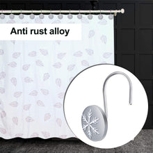 Load image into Gallery viewer, 12pcs Christmas Snowflake Anti-Rust Round Shower Curtain Hooks for Home Decor