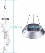Load image into Gallery viewer, Solar Color Changing LED Hummingbird Wind Chimes Light Tubes Bells Lamp Outdoor