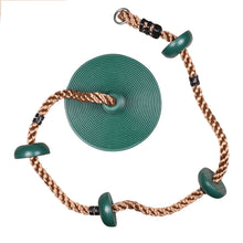 Load image into Gallery viewer, Tree Swing Set Climbing Rope with Platform & Disc Swing Seat Green