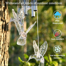Load image into Gallery viewer, Solar Color Changing LED Hummingbird Wind Chimes Light Tubes Bells Lamp Outdoor