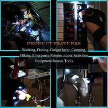 Load image into Gallery viewer, 1 Pair Fingerless LED Flashlight Gloves Auto Repair Fishing Hiking
