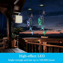 Load image into Gallery viewer, Solar Color Changing LED Hummingbird Wind Chimes Light Tubes Bells Lamp Outdoor
