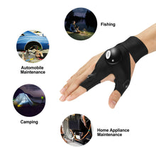 Load image into Gallery viewer, 1 Pair Fingerless LED Flashlight Gloves Auto Repair Fishing Hiking