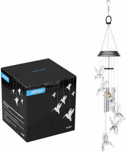 Load image into Gallery viewer, Solar Color Changing LED Hummingbird Wind Chimes Light Tubes Bells Lamp Outdoor