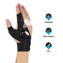 Load image into Gallery viewer, 1 Pair Fingerless LED Flashlight Gloves Auto Repair Fishing Hiking