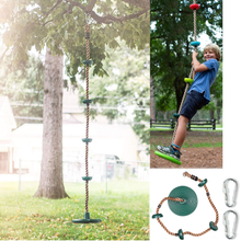 Load image into Gallery viewer, Tree Swing Set Climbing Rope with Platform & Disc Swing Seat Green
