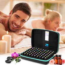 Load image into Gallery viewer, FITNATE Essential Oils Storage for 70 Bottles - Essential Oils carrying case For 5 10 15ml Essential Oil - Holds Young Living & Doterra Containers – With Oil Bottle Opener& Bottle Cap Labels- Sapphire blue