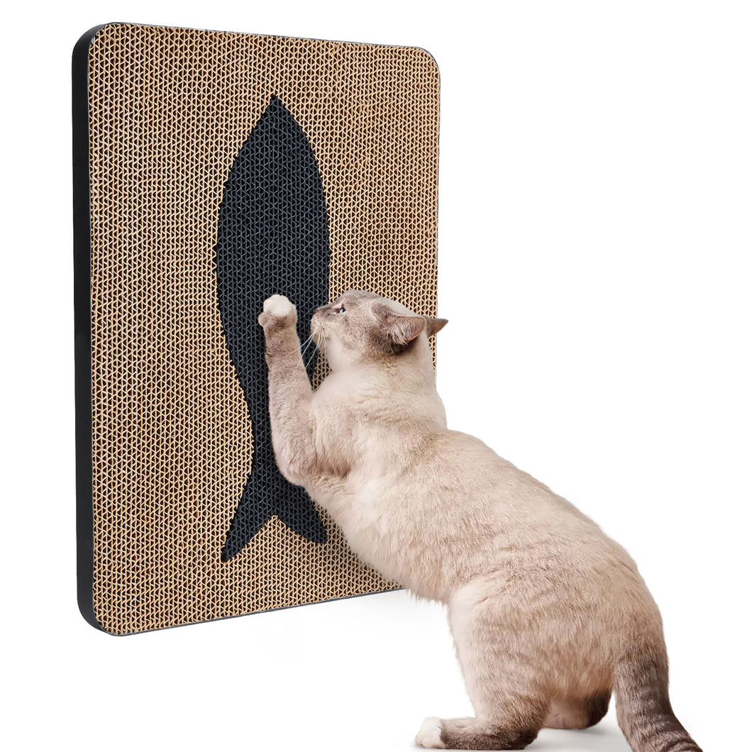 Ownpets Wall-Mounted Cat Scratcher – Vertical Cat Scratch Pad, Cute Furniture Protector for Wall, Glass, Wood & Tile, Yellow