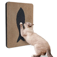 Ownpets Wall-Mounted Cat Scratcher – Vertical Cat Scratch Pad, Cute Furniture Protector for Wall, Glass, Wood & Tile, Yellow