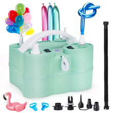 Load image into Gallery viewer, AGPtEK 3-in-1 Air Pump for Inflatables and Balloon Electric Air Balloon Pump 600W for Air Mattress, Compression Bag, Green

