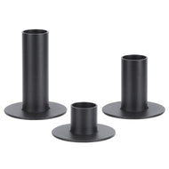 IMAGE 3PCS Set of Black Candle Holders Decorative Metal Candlesticks for Taper Candles Tiered Heights 1/2/3inch for Home Decor(Candles Excluded)