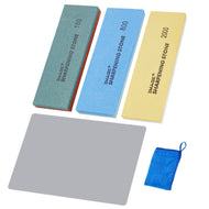IMAGE Double-Sided Sharpening Stone 180/400/ 800/1500 /2000/3000 /With Anti-Slip Mat For Sharpener, Professional Sharpening Plate Grindstone Whetstone Sharpening Kit