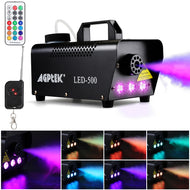 AGPTEK Fog Machine, Automatic Spray Smoke Machine with Colorful LED Light Effect, Wireless and Wired Remotes with Preheating Light Indicator, Perfect for Halloween, Christmas, Wedding & Stage,Black