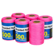 IMAGE 6 Roll Mason Line String Line #18 Braided Nylon String - 500 Ft Length for Gardening Or Masonry Tools, Pink