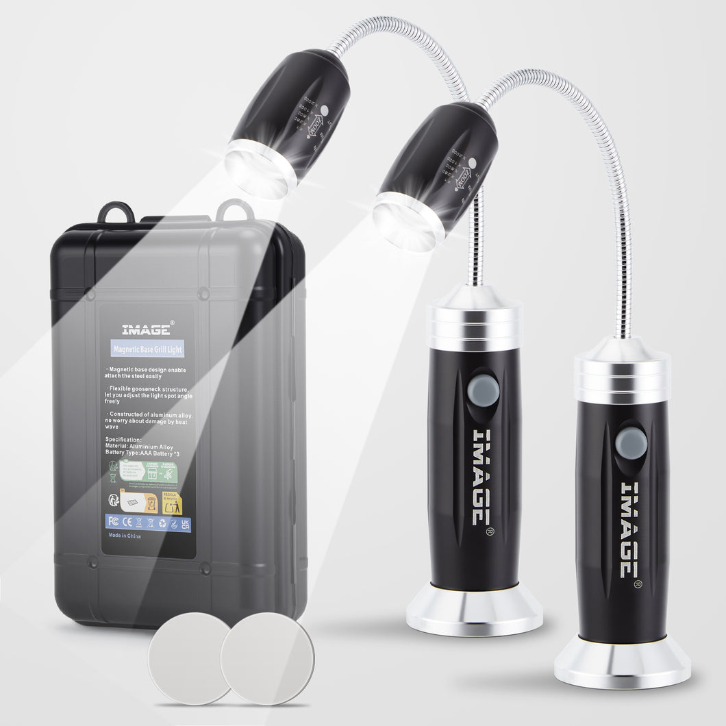 2 PCS BBQ Grill Light Portable Camping LED Flashlight Goose Neck Outdoor Lamp (Black)