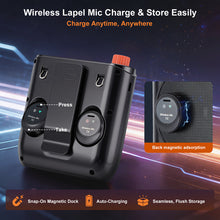 Load image into Gallery viewer, HAKUTA Wireless Voice Amplifier for Teachers, Portable Bluetooth Speaker with Magnetic Lavalier Microphone&amp;2 Mic,Magnetic Dock with Auto-Charging included, For Classroom/Meetings/Training/Outdoor
